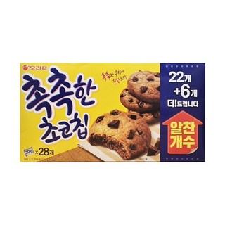 오리온 촉촉한초코칩 560g 군것질 주전부리 사무실 간식 곽과자, 28개