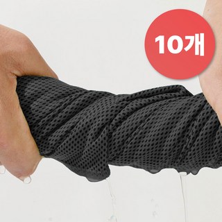 어리플 극강 냉감 스포츠 아이스 쿨 타올, 블랙, 10개