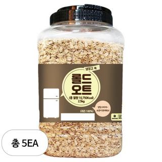 냉장고 쏙 롤드 오트, 2.5kg, 5개
