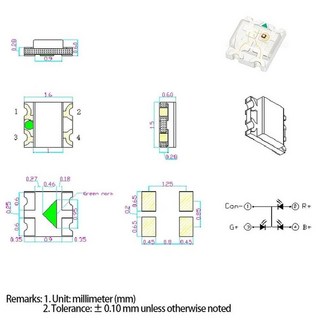 다이오드 칩 레드 그린 블루 총 음극 양극 램프 비드 색 풀 컬러, 1개, 1. RGB common cathode