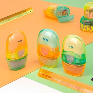 밀란 NEW 룩 캡슐 지우개+브러쉬, 1개, 그린