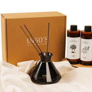 인써티 복주머니 오브제 디퓨저 선물세트, 1개, 250ml, 허브 아일랜드