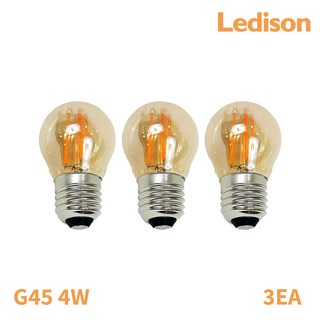 Ledison 에디슨전구 베이직전구 G45 4w, 3개, 전구색