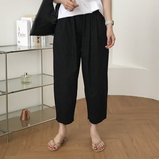 럭키제이 칸 와이드 배기 바지 밴딩 스판 편한 팬츠 여성용