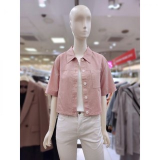 백화점 SOUP 숲 여성 자수 포인트 반팔 크롭 셔츠형 자켓 봄 여름 OA5JK82 아울렛