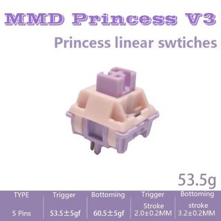 MMD 프린세스 V2 V3 스위치 핫 스왑 키트 DIY 액세서리 선형 촉각 HIFI 사운드 기계식 키보드 게이밍 윤활, 05 100 PCS, 11 Linear 53.5g V3