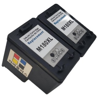 자바플러스 삼성 대용량 재생 호환 잉크 SL-J1660 J1665 J1663 SL-J1770FW INK-M180 INK-C180 XL, 모두다이소 M180XL 검정2개 1세트, 1개