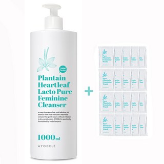 아요델 순결한 질경초 어성초 락토퓨어 여성청결제 1 000ml + 1회용 파우치 20개, 1L, 2개