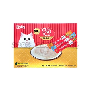 챠오츄르 대용량 90P 코스트코 고양이 츄르 간식 버라이어티 반려묘 차오추르 90P, 90개, 14g