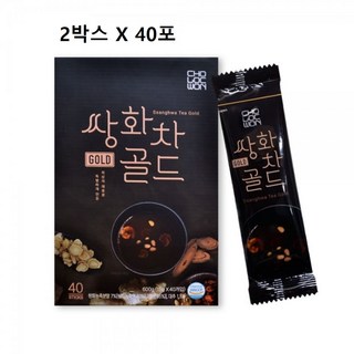 쌍화차 쌍화 재료 고명 분말 가루 스틱 국산 진한 생강 대추 작약 계피 차 힘들땐 한방차 전통차 효능 골드 프리미엄 추천 식약처 식약청 해썹 인증, 15g, 40개입, 2개