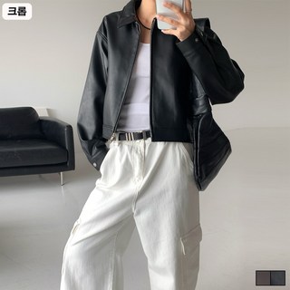 레더 자켓 (크롭 기본)