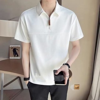 AOKADA 오버핏 반팔 티셔츠 남자 반집업 여름 카라티 면티 반팔티