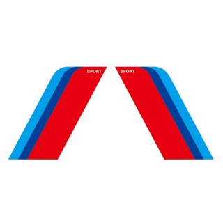 BMW M 휀다스티커 자동차 데칼 삼색데칼 삼색스티커 삼선 사이드 범퍼 호환, M휀다스티커, 1개