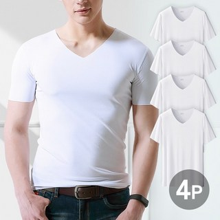 위크무드 남자 티안나는 에어핏 무봉제 심리스 반팔 런닝 4장세트