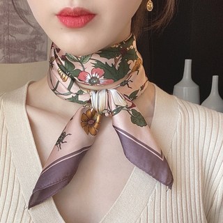 코코린느 빈티지 플라워패턴 쁘띠사이즈 실크 스카프 (5colors)
