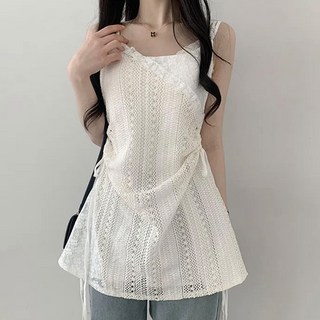 라라홀리 보헤미안 펀칭 자수 레이스업 뷔스티에 원피스