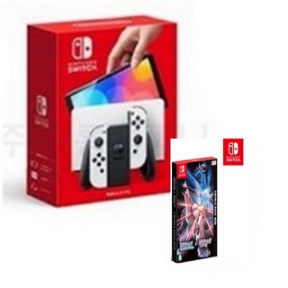 닌텐도 스위치 OLED (화이트) 한국정품 새상품 + 스위치 포켓몬스터 다이아몬드+펄 더블팩 포함
