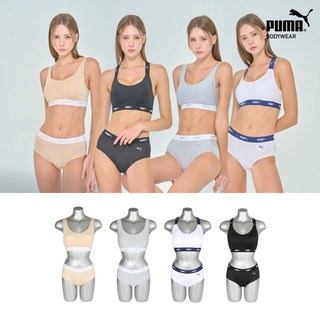 푸마 PUMA 데일리 액티브 브라팬티 패키지(4세트)