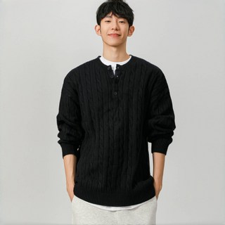 swygsqql남자 겨울 필수 울 니트 스웨터 따뜻한 오버핏 브이넥/라운드/터틀넥 직장인 캐주얼 코디 추천