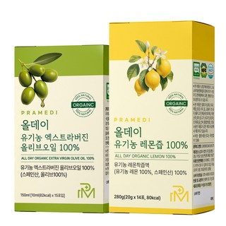 프라메디 올레샷 세트 산도 0.14 프리미엄 유기농 엑스트라버진 올리브오일 + 유기농 레몬즙, 1세트, 15회분