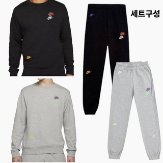 나이키 멀티로고 스우시 맨투맨 팬츠 세트 2color