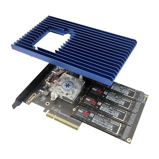 KONYEAD PCIE 4.0 x16에서 m.2 m-Key nvme x 4 SSD 확장 카드 히트싱크 지원 최대 256Gbps M2 어댑터 카드 2280 드라이버 무료 제공.., 3003K