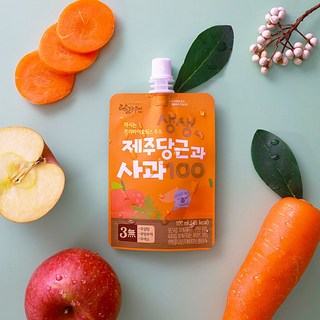 탐라원 생생제주당근과사과 100mlx30개 무설탕 어린이주스, 30개, 100ml