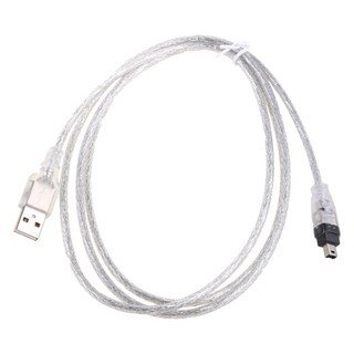 USB 2.0 Male to Firewire IEEE 1394 4 핀 수컷 Ilink 어댑터 케이블 코드, 상아, 1개