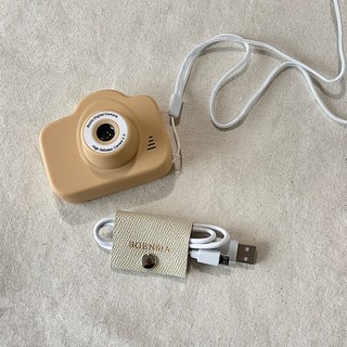 보엔시아 이어폰 줄감개 멀티탭 컴퓨터 USB 충전기 케이블 선정리 전선 정리 이니셜 가죽 홀더, 각인안함, 1개, 에토프