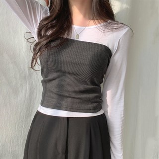 라뷰마켓 실용적인 모찌 니트탑 2color [골지탑/니트나시/탑나시/튜브탑/레이어드탑]