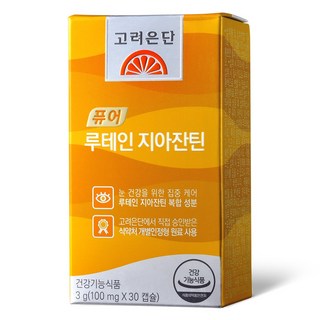 고려은단 퓨어 루테인 지아잔틴 식물성캡슐 30캡슐 X 1개 (1개월분), 30정