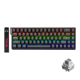AULA WIN 68HE PRO MAX 마그네틱 축 게이밍 키보드 유선, RGB Wired, WIN68HE black