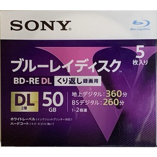 SONY 소니 블루레이 BD-RE 2배속 2층 V시리즈 5BNE2VLPS2 (5장입)
