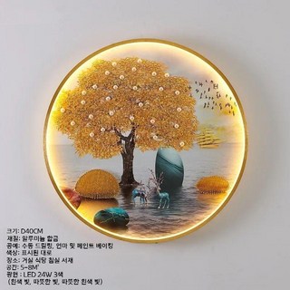 TEMOU 인테리어 9 물고기 벽 그림 비품 램프 LED 중국어 크리 에이 티브 침실 머리맡 Sconces 홈 복도, 07 Style B D40cm Gold, 02 110V, 01 CHINA