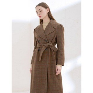 써스데이아일랜드 더블 여밈 퍼프 소매 코트 T218MCT234W P347377216 써스데이아일랜드코트