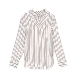 나이스클랍 스트라이프 네크 포인트 블라우스
