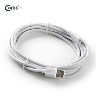 USB to Micro 5핀 케이블 3M 흰색 안드로이드 IT887, 1개