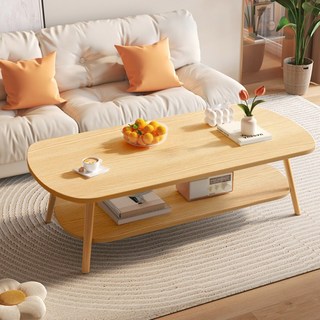 뷔이위이 거실테이블 선반형 쇼파 책상 2단 60*120cm 우드 상품 이미지