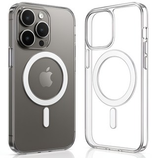 KKAMDI 맥세이프 2배자력 강력 마그네틱 아이폰 갤럭시 변색방지 투명 케이스