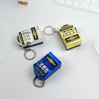 슬롯머신 키홀더 키링 카지노 파칭코 미니어처 가방고리 열쇠고리, B 실버, 1개