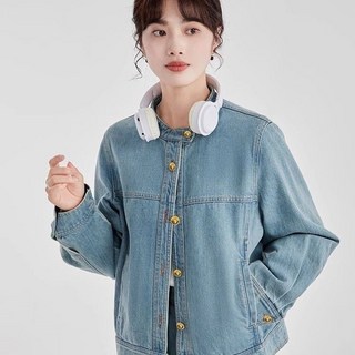 휠렉스 여성 라운드넥 캐주얼 데님 자켓 JT342