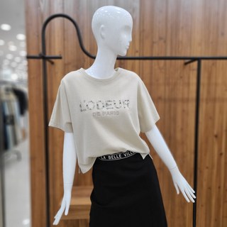 지컷 자수 셔링 숄더 티셔츠 7223240604 1286017