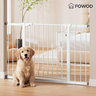 Fowod 프리미엄 반려 안전문 강아지 견 반자동 안전문, 1개, 화이트