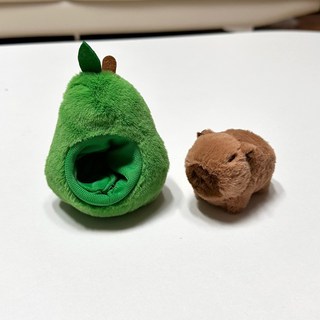 아보카도 카피바라 (미니) 귀여운 열쇠고리 인형, 1개, 혼합