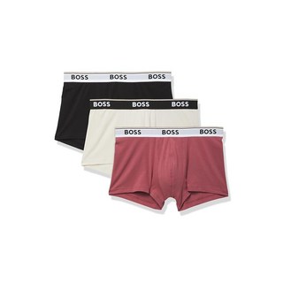 HUGO BOSS 남성용 스트레치 코튼 레귤러 핏 트렁크 그레이/차콜/블랙 L 3개입