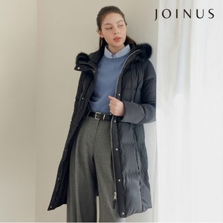 조이너스 여성 블랙 다운 후디드 롱패딩 J234B801A_11 683293