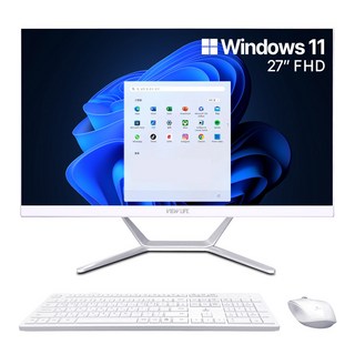 뷰라이프 27형 일체형PC N5095 윈도우11포함 저소음 무선키보드마우스 증정, 1TB, 16GB, WIN11 Pro, 화이트, AP-D270-N5