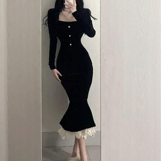 루나걸 마젤 브이 니트 원피스 롱원피스 13 수앤수 머메이드 프릴 원피스