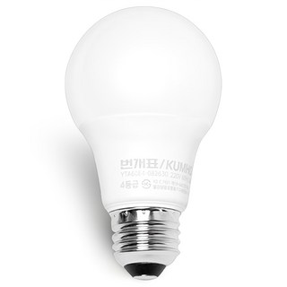 번개표 원하 LED 전구 8W 화이트, 주백색, 1개