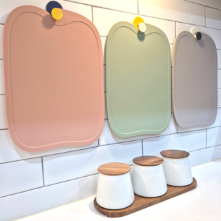 [ 칼자국 x ] MELOA TPU 도마 3종 세트 [파스텔핑크+라이트그린+소프트그레이] 1개 상품 이미지